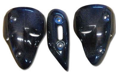 Ducati Monster 696 Carbon Fibre Exhaust Guard Set